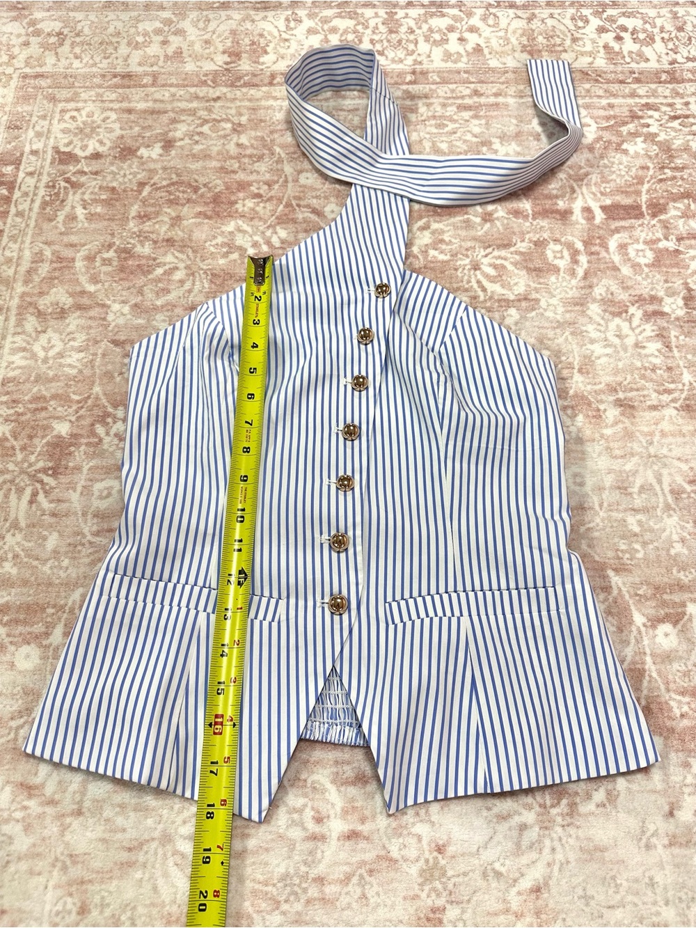 NWT 🩵 Commense Cotton Striped Halter Top - Picture 10 of 11